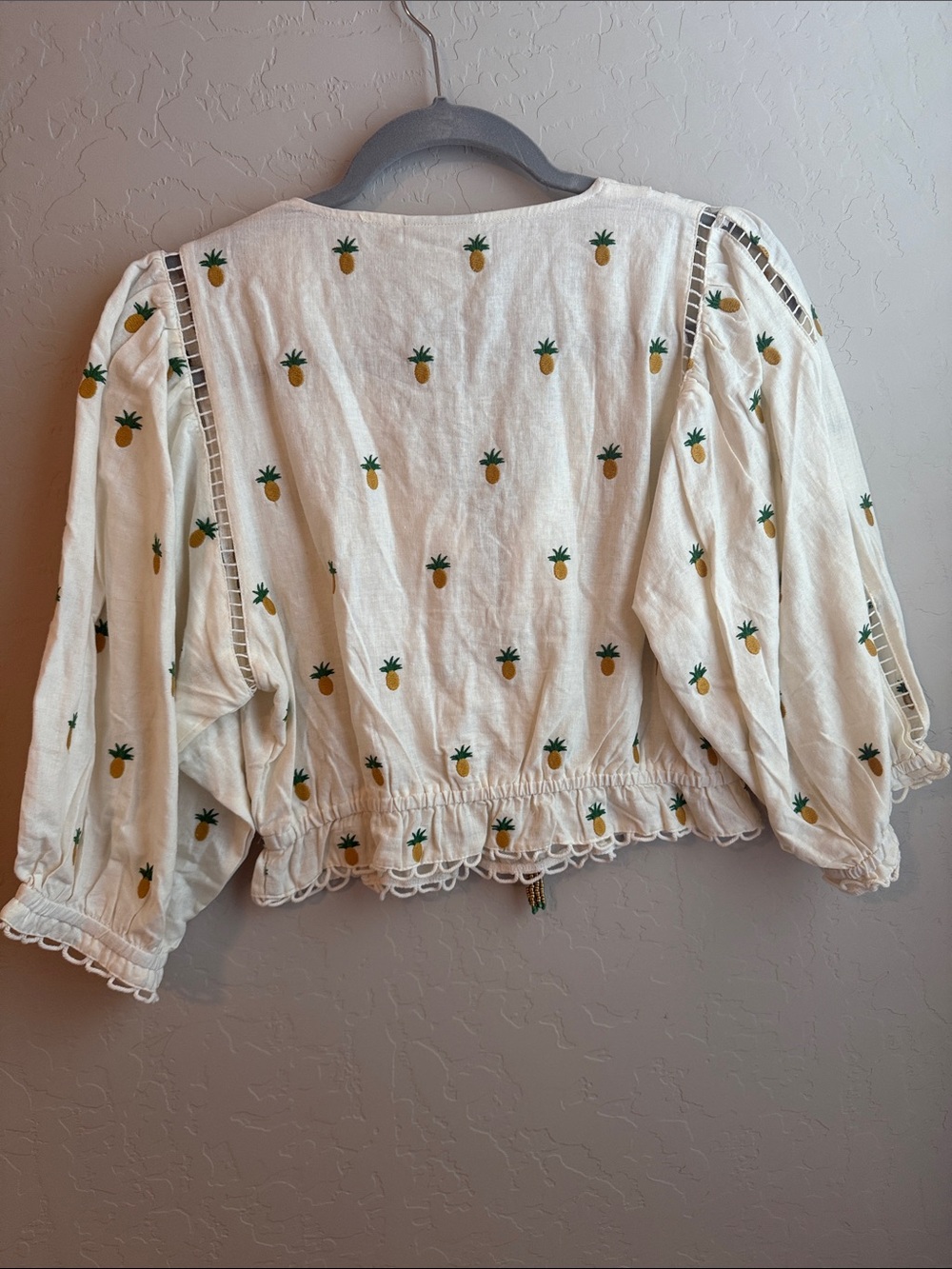 NWT FARM Rio Pineapple Embroidered Blouse - Picture 5 of 8
